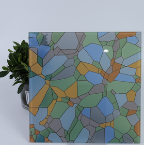 Vidrio Cerámico con Efecto de Vitral, Impresión Serigráfica con Patrón Geométrico Colorido, para Diseño de Interiores - Product Image 6