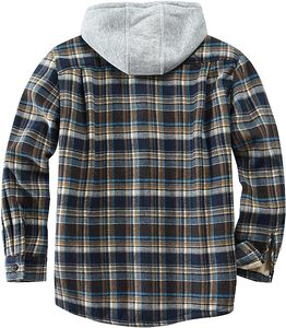 <span class=keywords><strong>2023</strong></span> nouveau Offre Spéciale hiver vert/noir à carreaux coton fait hommes Vintage Sherpa matelassé chaud Plaid flanelle à capuche veste - Product Image 6
