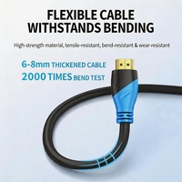 Câble HDMI haute vitesse mâle-mâle 4K60Hz, câble en cuivre multi-blindé, connecteur plaqué or pour PS5, Xbox, Switch, ordinateur portable