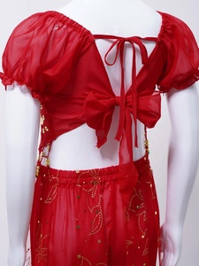 Tenues de danse du ventre pour filles de 2 à 12 ans, haut court et pantalon bouffant, pour fêtes à thème, compétitions, spectacles sur scène, fabricant de costumes - Product Image 4