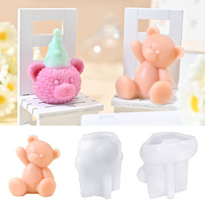 DM1086 3D Goodbye Little Bear vela moldes DIY cumpleaños sombrero oso resina <span class=keywords><strong>Chocolate</strong></span> hornear silicona <span class=keywords><strong>molde</strong></span> <span class=keywords><strong>para</strong></span> decoración del hogar - Product Image 1
