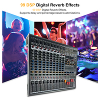 Mixeur Audio Studio Professionnel Amplifié 12 Canaux Numérique DSP 99 Effets, Contrôleur DJ/Console Audio Professionnelle