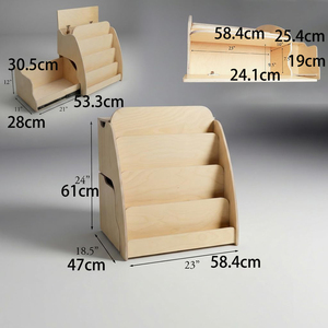 Estantería Montessori de Madera <span class=keywords><strong>para</strong></span> Niños, Librería con Cajón Oculto <span class=keywords><strong>para</strong></span> Niños Pequeños - Product Image 2