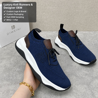Chaussures de luxe pour hommes et femmes, haute qualité, baskets en maille marine avec empiècements en cuir de selle, nouveauté