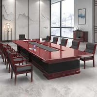 Modulaire National grande table de conférence table longue en bois massif table de conférence en bois rouge