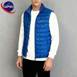 QZFSO Designer Bodywarmer New <b>Men's</b> <b>Gilet</b> Custom Embroidered Logo High Quilted Vest Casual Lightweight Zip up Puffer Vest - Product Image 1