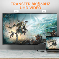 Adaptateur convertisseur de câble DP vers HDMI, adaptateur DP vers HDMI, projecteur HD pour ordinateur portable PC, 8K actif, DisplayPort mâle vers HDMI femelle