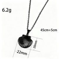 Ywyougang Collier Pendentif Coquillage Océanique en Acier Titane, Pendentif Photo Coquille Ouverte, Accessoires de Mode pour Femmes