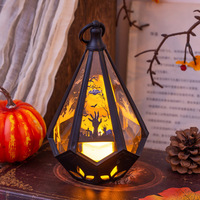 Nicro Nouvelles Lanternes Créatives Citrouille Sorcière Portables en Plastique, Ornements de Table, Cadeaux, Veilleuses Suspendues, Décorations d'Halloween