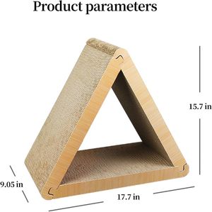 Alas Garukan Kucing Lipat Segitiga dari Karton, 6 Sisi yang Dapat Digunakan, Tiang Garukan Kucing untuk Kucing di Dalam Ruangan, Alas Garukan Vertikal - Product Image 2