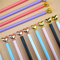 Crayon infini en métal sans encre de luxe, modèle Heart Top Eternal, pour l'école, le bureau, les fournitures scolaires, cadeau