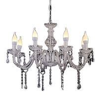 Lustre LED en cristal alimenté par courant alternatif, style luxueux, indice de protection IP54, 5+ lumières, à intensité variable, pour hall d'hôtel et événements de mariage