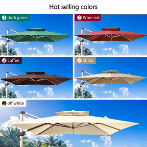 Sombrilla <span class=keywords><strong>de</strong></span> Patio <span class=keywords><strong>de</strong></span> Lujo para Exteriores con Bases Resistentes para Jardín, Restaurante, <span class=keywords><strong>Playa</strong></span>, Parasol <span class=keywords><strong>de</strong></span> Jardín Ambulatorio con Luces LED - Product Image 5