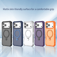 Coque de téléphone antichoc en TPU et PC pour iPhone 17 Pro Max 18 Pro Max avec support anneau et support magnétique pour recharge sans fil