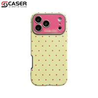 Coque de téléphone haut de gamme en PU imperméable au toucher doux, motif à pois, style mignon avec grande fenêtre, pour iPhone 18 Pro/18 Pro Max/17/16/15/14
