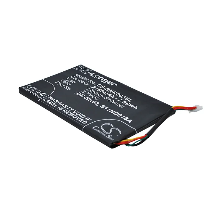 3.7V Li-Polymer 2150mAh / 7.96Wh Battery for Barnes & Noble CS-BNR003SL BNRV300, BNTV350, Nook Simple Touch, Simple Touch 6"