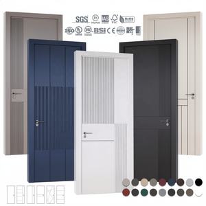 Puerta Interior Insonorizada Precolgada Negra de Núcleo Sólido Aprobada por Canadá, Puerta de Polímero Moderna para Apartamento con Clasificación de Resistencia al Fuego de 20 Minutos - Product Image 1