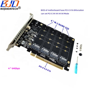 <span class=keywords><strong>PCI</strong></span> Express 4,0 X16 PCl-E 3,0 16X a 4 * M.2 NGFF Key-M 2230 2242 2260 2280 M2 NVMe SSD Tarjeta adaptadora convertidora En stock - Product Image 1