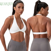 Été Nouvelle Arrivée Femmes Sexy Col V Profond Léger Fitness Exercise Yoga Bra High Support Elastic Dance and Sports Yoga Bra