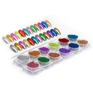 New Innovations Good Price Acrylic Powder For Nail 12 Colors Nail Powder Magic Chrome Mirror Powder