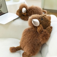 Peluche Vache des Highlands, Animal en Peluche Doux et Mignon, Allongée, Kawaii, Apaisante pour Enfants, Cadeau d'Anniversaire, Vente en Gros, Personnalisable, en Gros