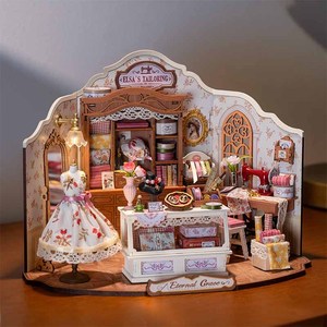 Robotime Rolife Kit puzzle fai da te <span class=keywords><strong>giocattoli</strong></span> fatti a mano DG178 <span class=keywords><strong>Elsa</strong></span> sartoria 3D in legno casa in miniatura - Product Image 3