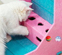 Griffoir vertical en forme de L pour chat, en feutre durable, résistant à l'usure, non-déchirable, jouet interactif pour chats