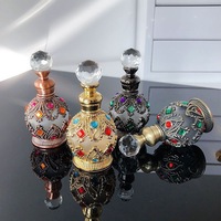 Bouteille de Parfum en Verre de Luxe 15ml, Style Dubai Arabe, Antique Papillon Vintage pour Huile Essentielle, Vente en Gros