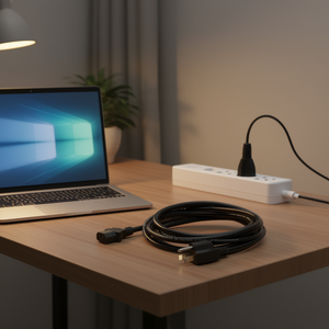 Cordon d'extension d'alimentation CA de 10 pieds, 16AWG 2C 125V 13A, mâle polarisé US vers femelle PC 1002 pour PC D0100H5H7Y8 - Product Image 2