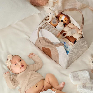 Bông dây bé tã Caddy tổ chức Giỏ Lớn bé tắm Caddy Vườn Ươm bin sơ sinh cần thiết giỏ - Product Image 5