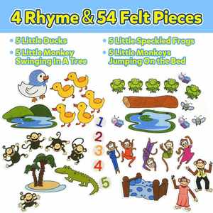 Toddlers' Educational <b>Felt</b> Board with Flannel Pieces for Preschool Storytelling and Learning Activities - Product Image 4
