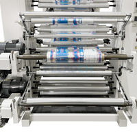 Machine d'impression flexographique 6 couleurs pour films plastiques, emballages souples alimentaires, étiquettes thermorétractables, impression BOPP, PET, PE, Nylon