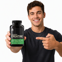 Capsules de créatine monohydrate pour adultes, antioxydant, suppléments nutritionnels sportifs OEM/ODM, fabrication sous marque privée, transfrontalier