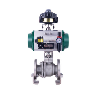 Válvula de bola neumática de acero inoxidable CF8 con brida DN1, control 4-20mA para líquidos ácidos, alcalinos y corrosivos - Product Image 1