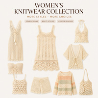 Robe de plage en crochet personnalisée pour femmes, sans manches, en tricot ajouré, mini-robe, fabricant OEM ODM, étiquette privée