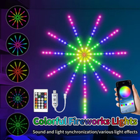 Bande lumineuse LED de feux d'artifice 5V RGBIC, contrôle numérique IC, activée par le rythme musical, reconnaissance sonore, décoration de fête à domicile