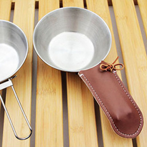 Outdoor camping leather pot handle cover, heat-insulating frying pan handle protector. - Product Image 2