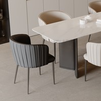Chaise de salle à manger en cuir métallique minimaliste moderne personnalisée JP avec dossier rembourré pour bureau à domicile, école ou appartement