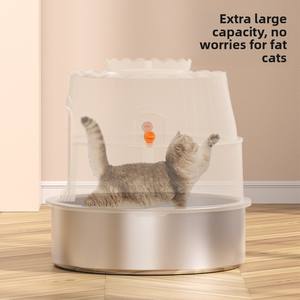 Litière pour chat <span class=keywords><strong>de</strong></span> luxe transfrontalière entièrement fermée, capacité 100L, extra large, <span class=keywords><strong>pot</strong></span> <span class=keywords><strong>de</strong></span> fleurs désodorisant, anti-odeur, anti-éclaboussures J5 - Product Image 4