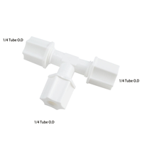 Conector de Compresión de Plástico para Purificador de Agua RO, JACO 702, Conexiones Rápidas en T, Conectores de Tubo JACO de 1/4