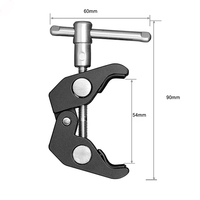 Pince super robuste en alliage d'aluminium CNC pour appareil photo reflex numérique, moniteur et éclairage LED - Fixations à vis 1/4 " et 3/8 " - Accessoires photo portables et flexibles