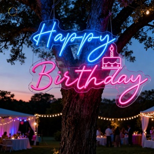 Décoration d'<span class=keywords><strong>anniversaire</strong></span> intérieure et extérieure, néon personnalisé avec logo, enseigne au néon LED, joyeux <span class=keywords><strong>anniversaire</strong></span> pour la décoration d'événements et de fêtes - Product Image 3