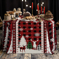 Chemin de table et nappe en lin imprimé vintage réutilisable 2026 pour la décoration de la maison, de l'hôtel, de la cuisine et des fêtes