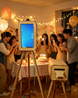 Nouvelle conception de photomaton portable multifonctionnel à écran tactile en bois, hauteur réglable, impression instantanée