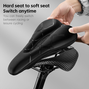 Pour WEST BIKING housse de selle de vélo haute élastique coussin de vélo respirant avec fonction étanche support de feu arrière de Style Simple - Product Image 3