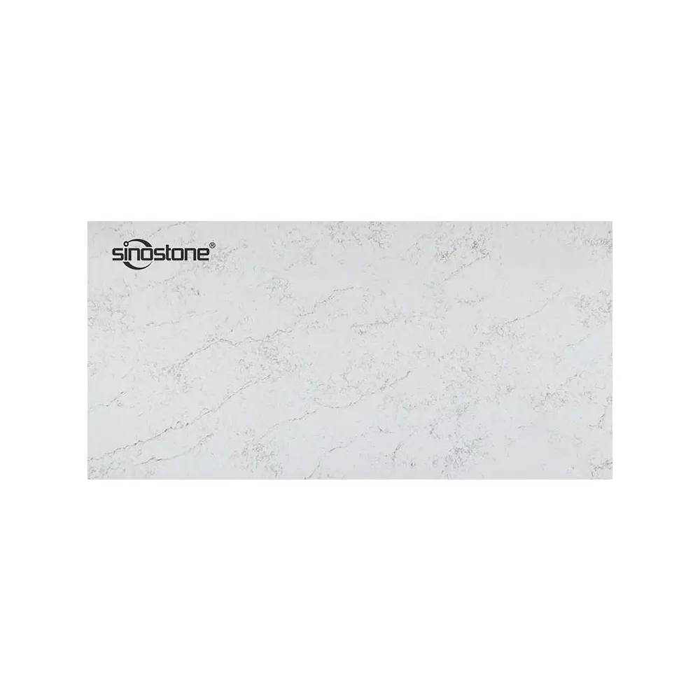 High Quality Artificial Marble Slab Sheet Factory Cheap Calacatta Quartz Countertop Stone with Grey Veins
