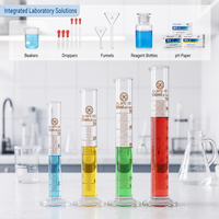 Cylindre gradué en verre borosilicate de 50 ml de haute qualité pour laboratoire médical, chimique et scientifique, vente en gros OEM
