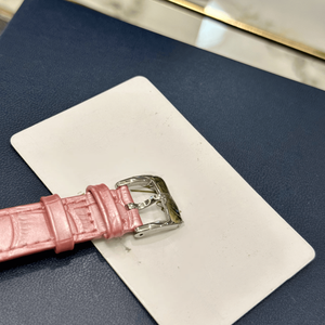 Reloj de Cuarzo para Mujer con Correa de Cuero Rosa, Esfera con Números Romanos, Elegante Reloj de Pulsera Casual para Mujer, Chopards - Product Image 3