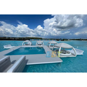 Parc aquatique gonflable Équipement de jeu aquatique Plate-forme aquatique Île Piscine Toboggan Dock flottant pour radeau Ponton <span class=keywords><strong>Bateau</strong></span> - Product Image 4