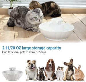 Bebedero de cerámica para mascotas, alimentador de agua ultrasilencioso para gatos y perros, dispensador de 2,1 L con Filtros de espuma - Product Image 2